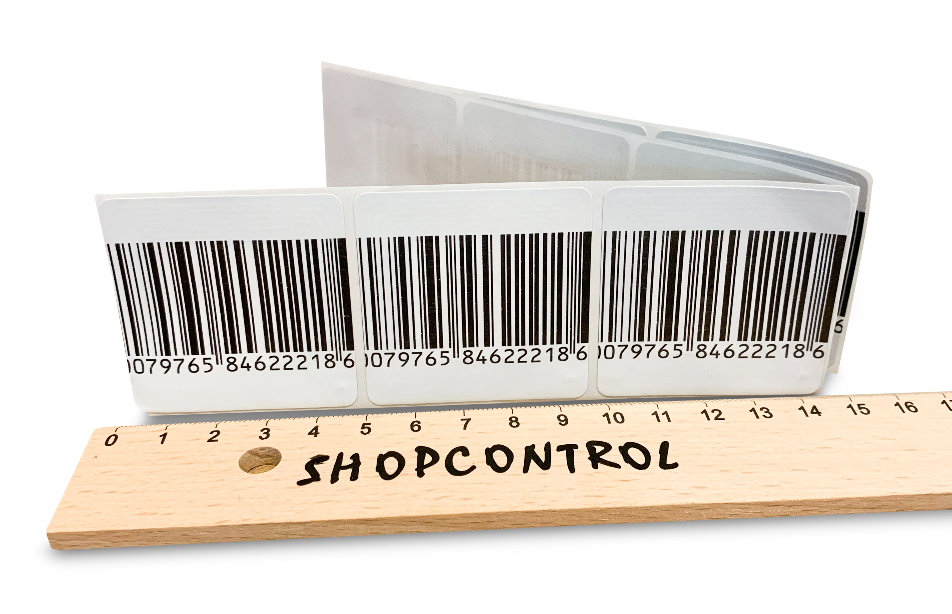 Beveiligingsstickers 5cm x 5cm BARCODE RF - 1000st/rol