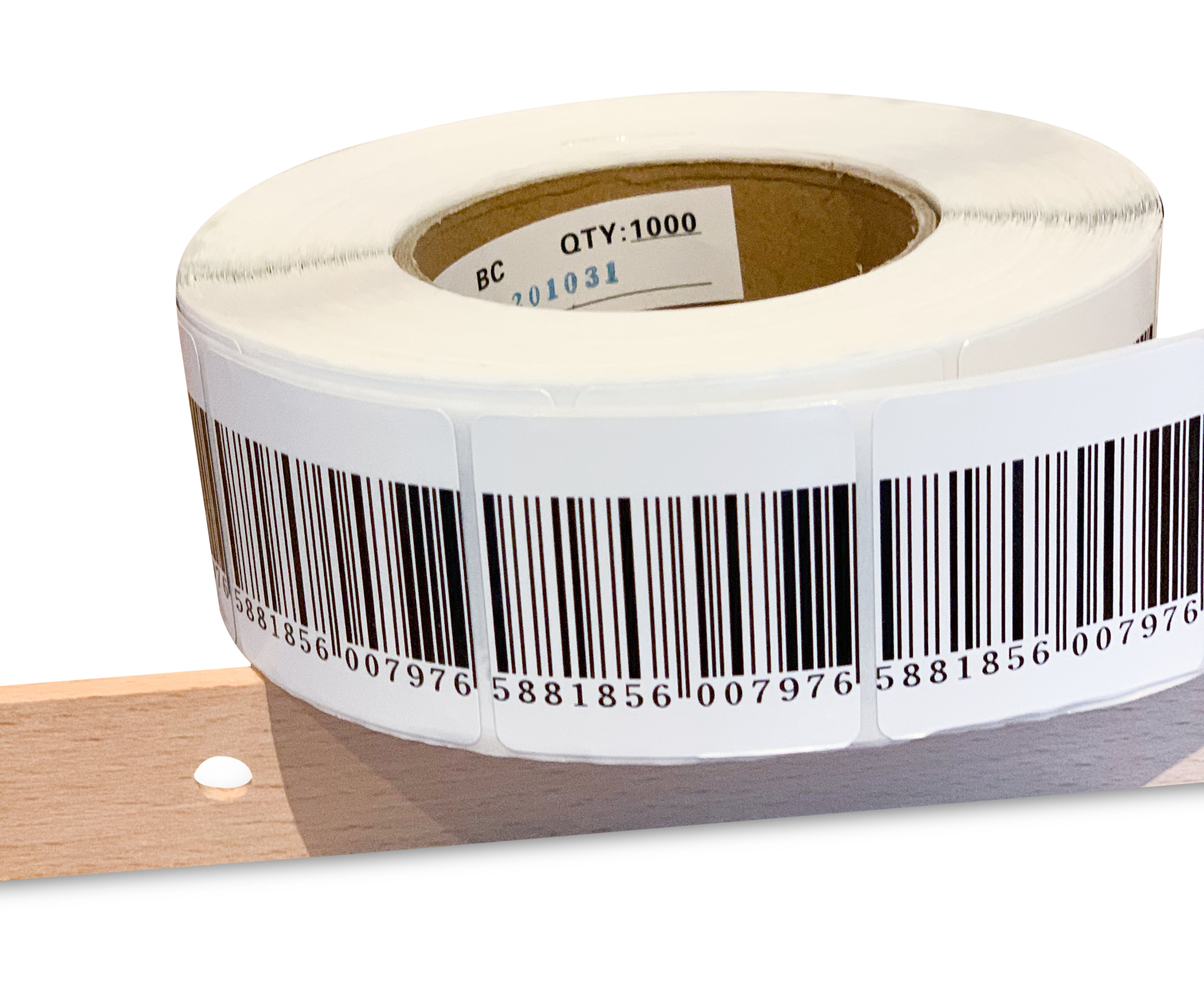 Beveiligingsstickers 5cm x 5cm BARCODE RF - 1000st/rol