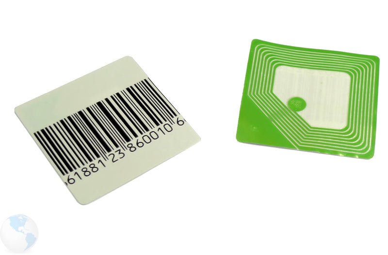 Beveiligingsstickers 3cm x 3cm barcode RF - 1000st/rol