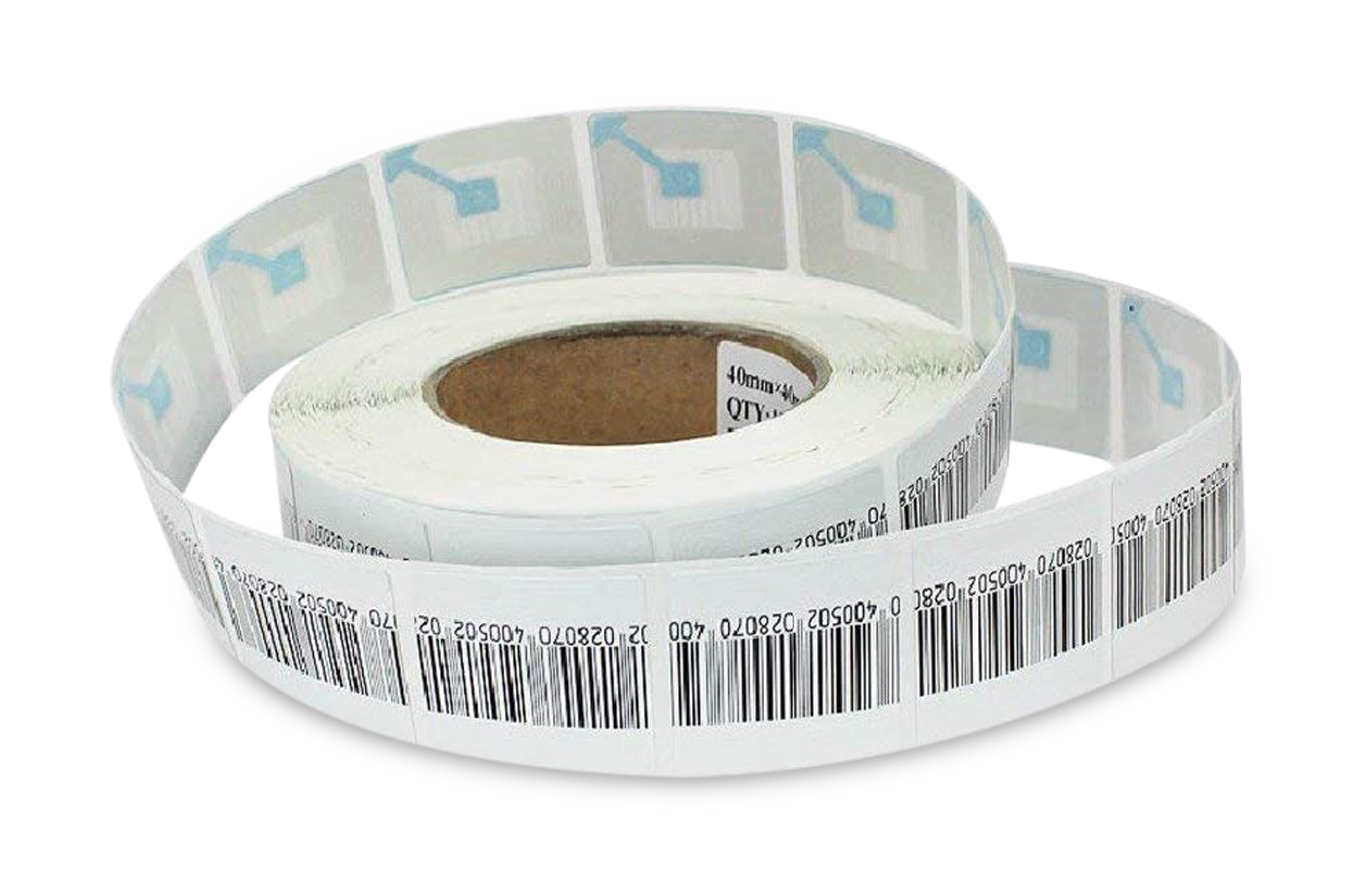 Beveiligingsstickers 4cm x 4 cm barcode RF - 1000st/rol