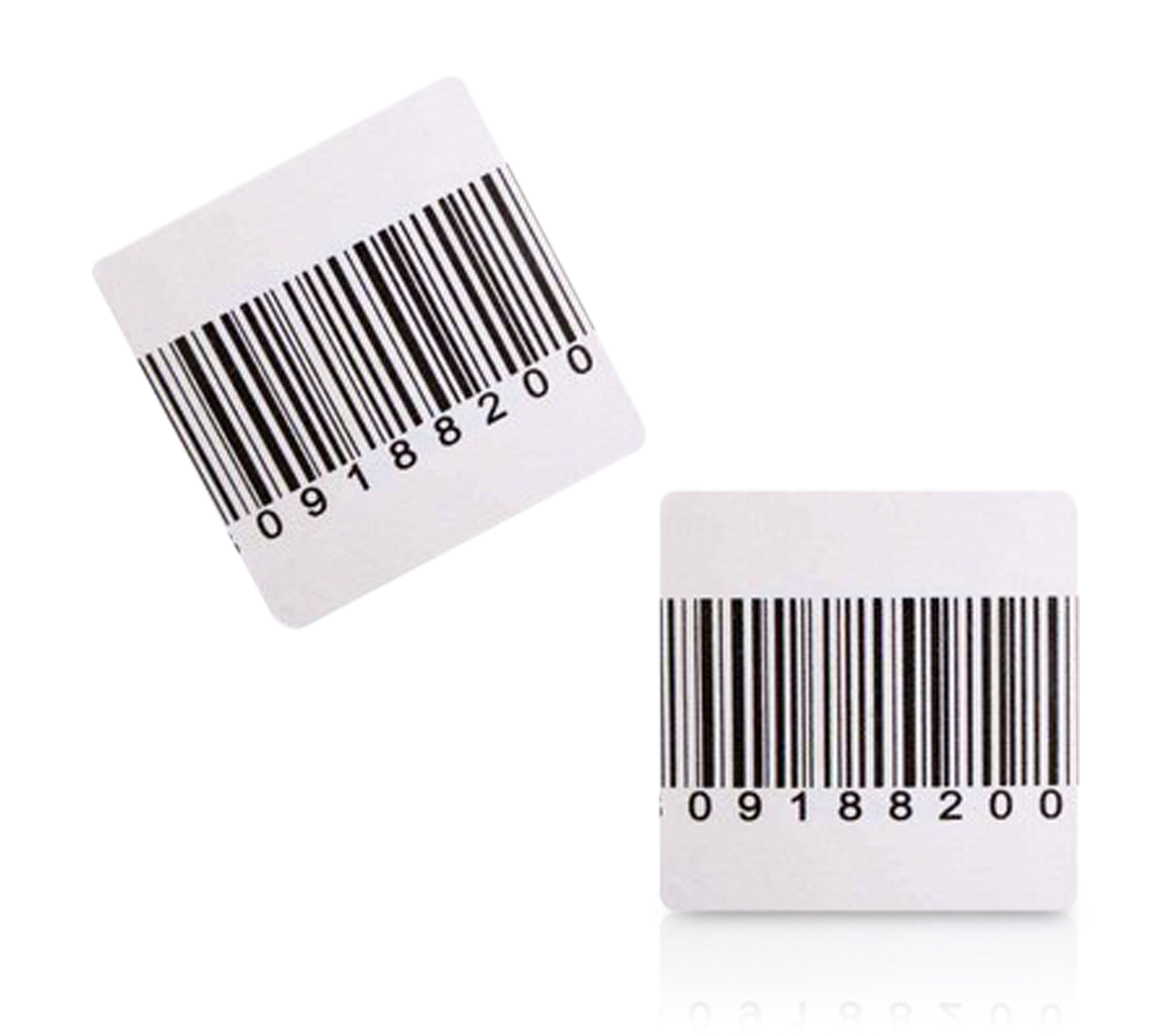 Beveiligingsstickers 4cm x 4 cm barcode RF - 1000st/rol